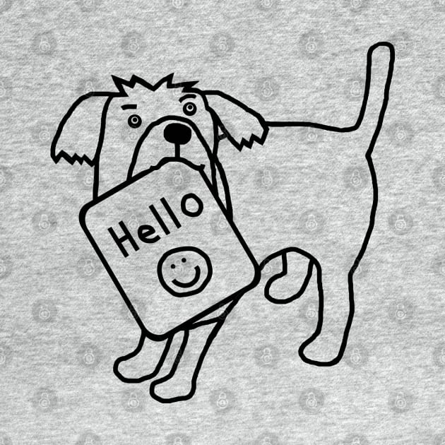 Cute Dog Says Hello Outline by ellenhenryart